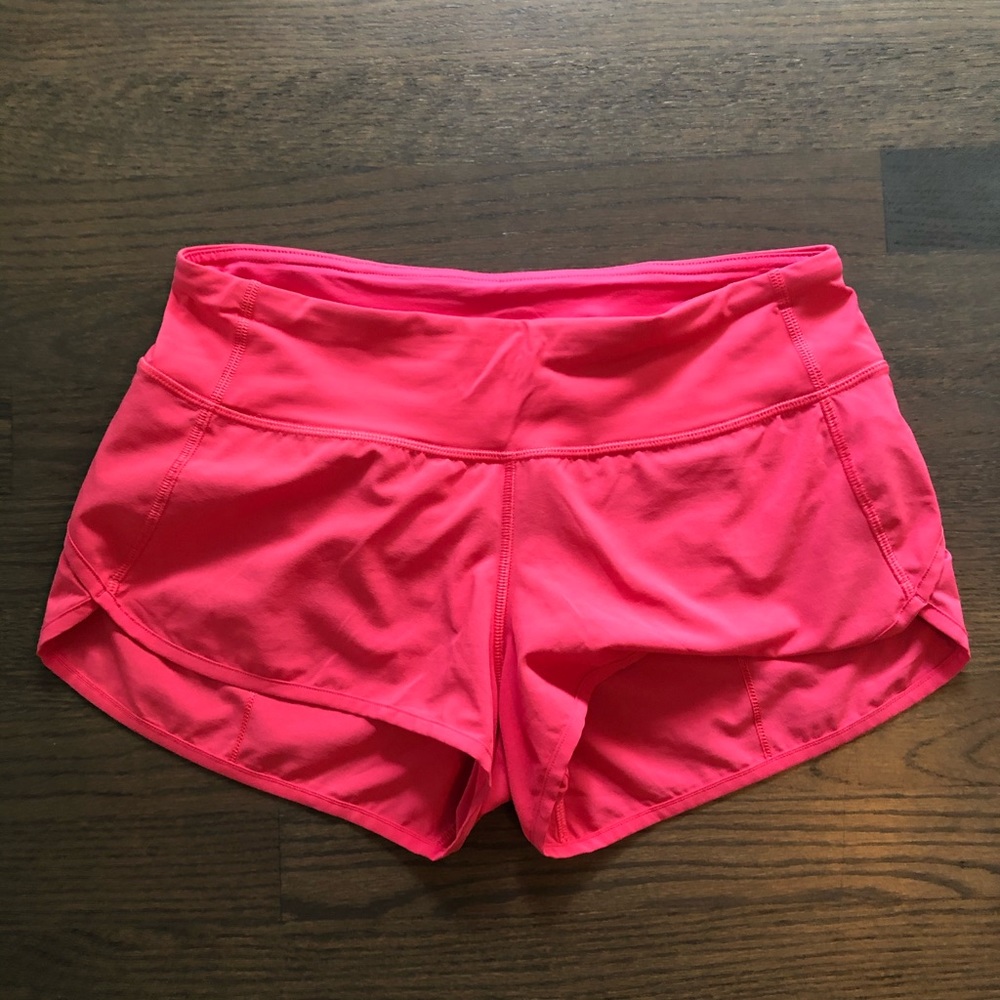 Lululemon pink (LIPGLOSS) Speed Shorts, sz 4! EUC